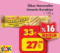 ÜLKER HANIMELLER LİMONLU KURABİYE 138 G